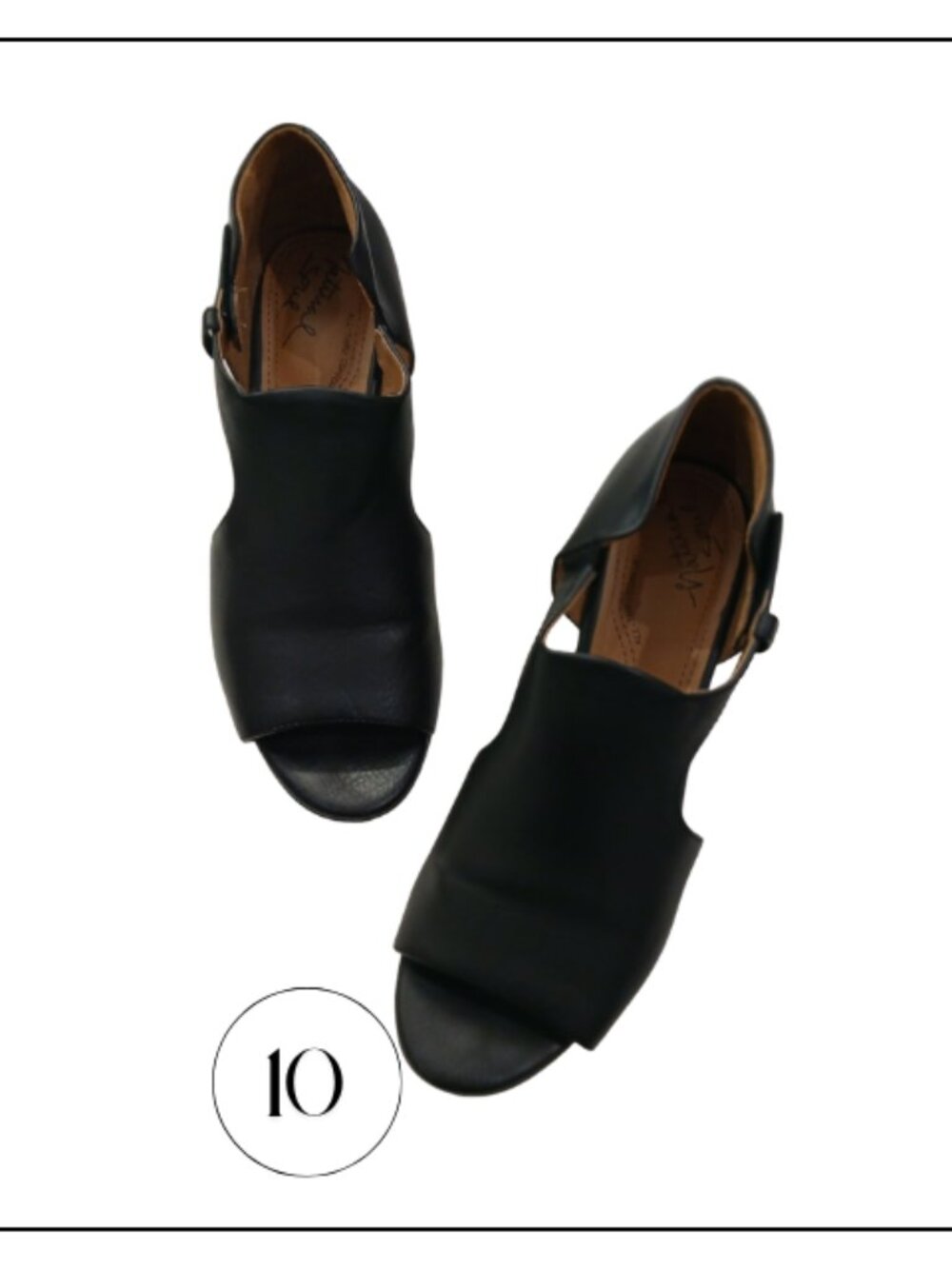 Natural Soul Black Open-Toe Heeled Sandals